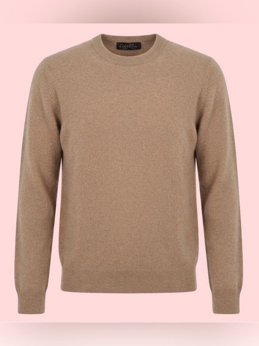 Maglificio Bartolini Cashmere Blend Crewneck Sweater Taupe Made in Italy Size S
